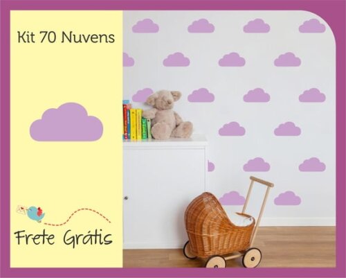 Adesivo de Nuvens - Lilás *10cm*