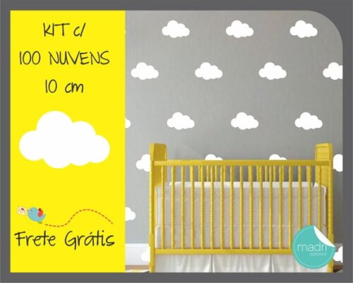 Adesivo de Nuvens 100 Unidades c/ 10cm