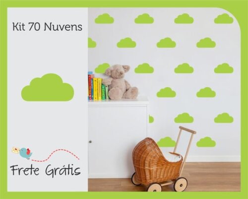 Adesivo de Nuvens - Verde *10cm*