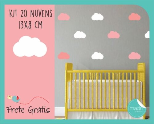 Adesivo de Nuvens Fofinhas - 20 Unid