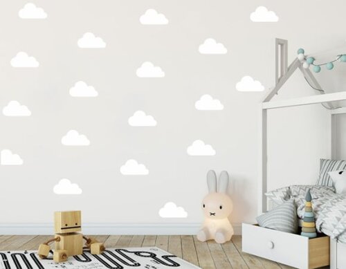 Adesivo de Nuvens 10cm - Branco