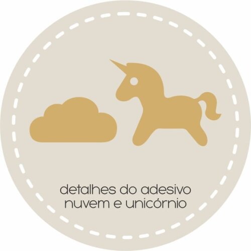 Adesivo de Parede - Unicórnio e Nuvens