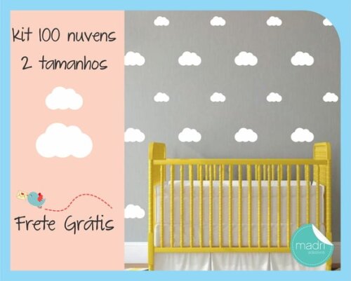 Adesivo de Parede Nuvem - Tamanhos 8 e 12cm