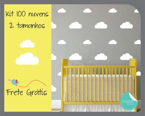 Adesivo de Parede Nuvem - Tamanhos 8 e 12cm