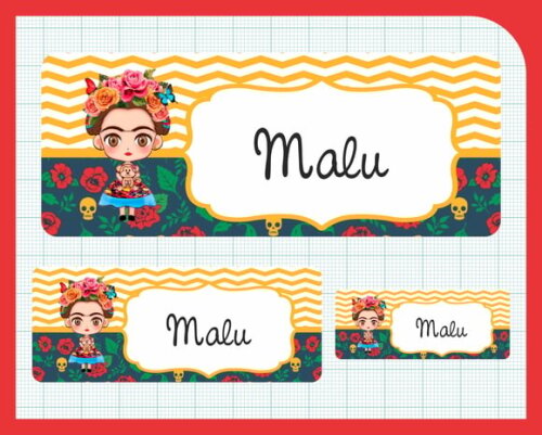 Adesivo Escolar - Frida Kahlo - 100 Unid