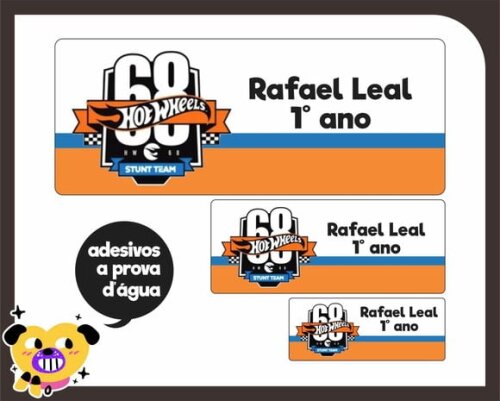Adesivo Escolar - Hot Wheels - 160 Unid -