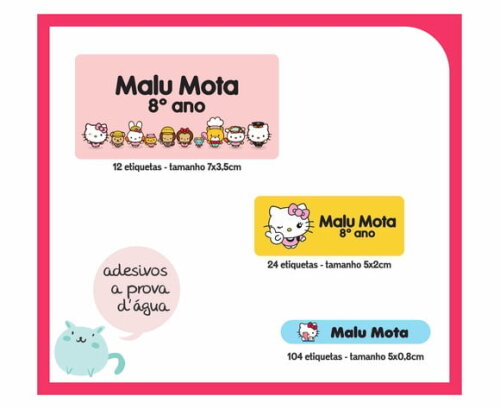 Adesivo Escolar - Hello Kitty Teen - 140 Unidades