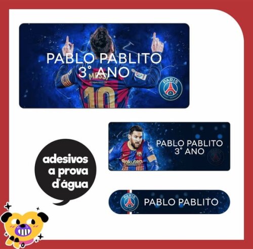 Adesivo Escolar - Messi - 140 Unidades