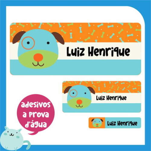 Adesivo Escolar Dog Skip Hop - 100 Unid