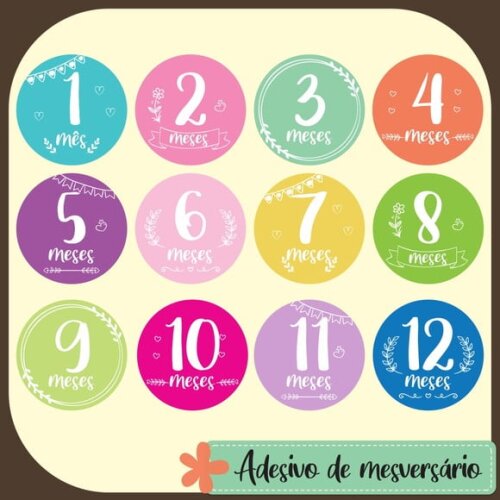 Adesivo Mesversário - Colors