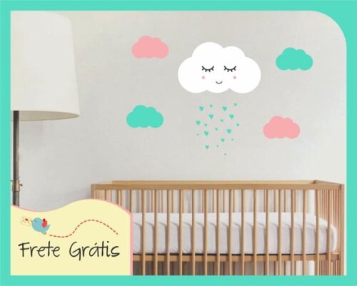 Adesivo Nuvem com Carinha - Candy Colors