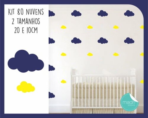 Adesivo Nuvens - 2 Tamanhos 20 e 10 cm