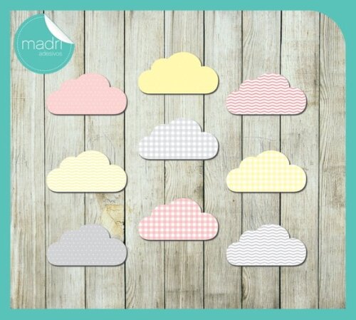 Adesivo Nuvens - Kit 100 Unid