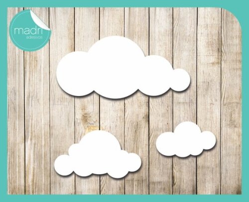 Adesivo Nuvens - Kit 3 Tamanhos Dif