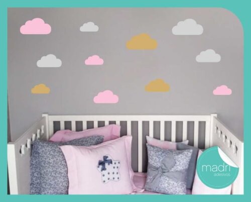 Adesivo Nuvens 10cm - 60 Unid 3 Cores