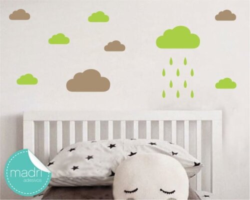 Adesivo Nuvens com Chuva - Kit 50 Unid