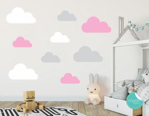 Adesivo Nuvens Grandes - Kit 3 cores