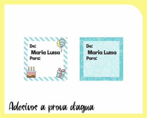 Adesivo para presente - De / Para