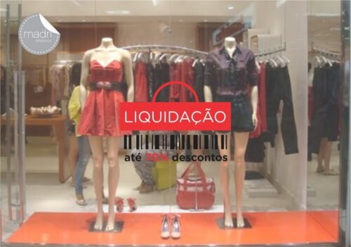 Adesivo Para Vitrine - Sacola Liquidação