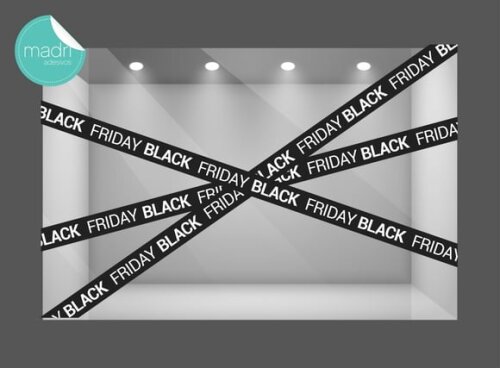 Adesivo Vitrine Loja - Black Friday - Kit c/ 3 Faixas