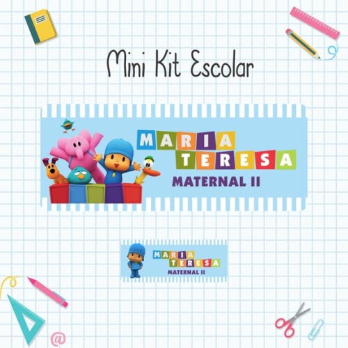 Adesivos Escolares - Pocoyo - Mini Kit
