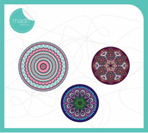 Adesivos Mandalas - kit com 3 unid