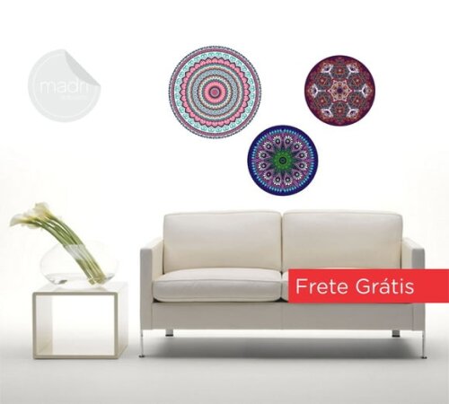 Adesivos Mandalas - kit com 3 unid