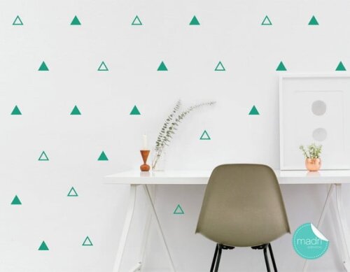 Adesivos Triângulos Vazados - Verde Turquesa
