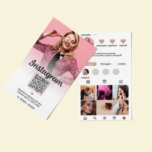 Cartão de Visita Feed Instagram - 500 Unid