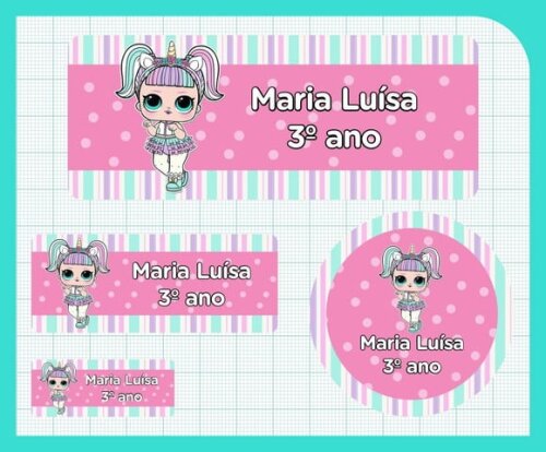 Etiqueta Escolar - Lol Unicórnio