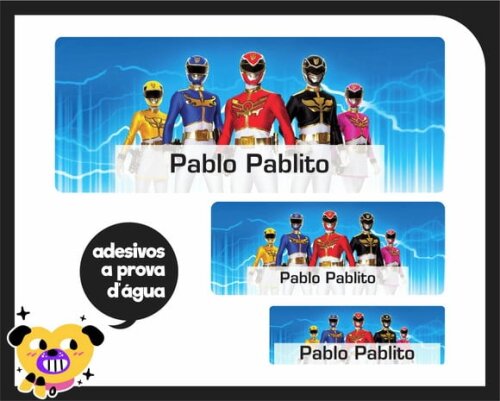 Etiqueta Escolar - Power Rangers - 100 unid