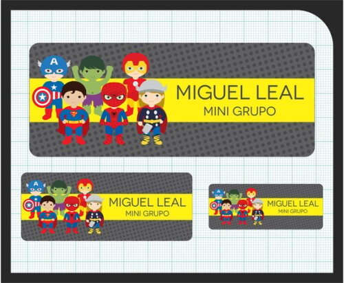 Etiqueta Escolar - Super Heróis - 100 Unid