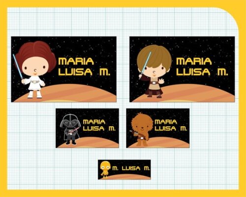 Etiqueta Escolar - Star Wars - 100 Unid