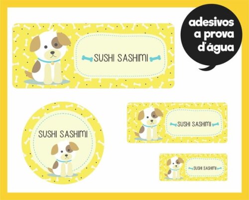Etiqueta Escolar 100un - Dog Cute