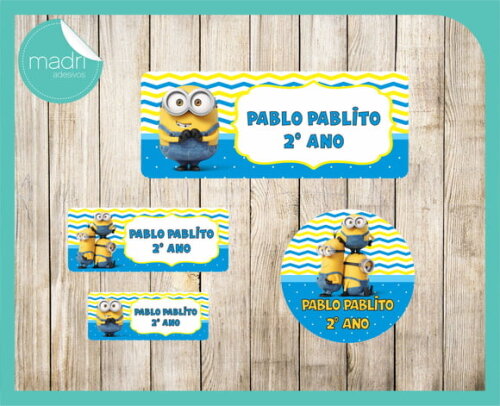 Etiqueta Escolar 100un - Minions