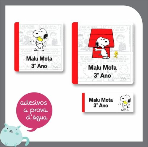Etiqueta Escolar em Vinil - Snoopy - 48 Unid