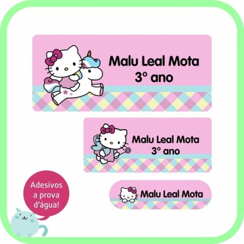 Etiqueta Escolar Hello Kitty - 80 Unidades