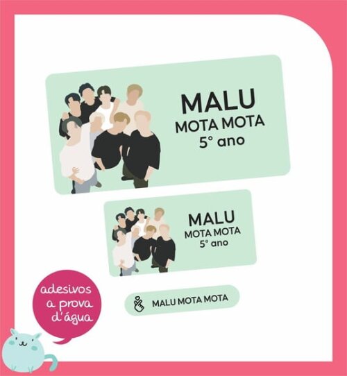 Etiqueta Escolar Kpop - 150 Unid
