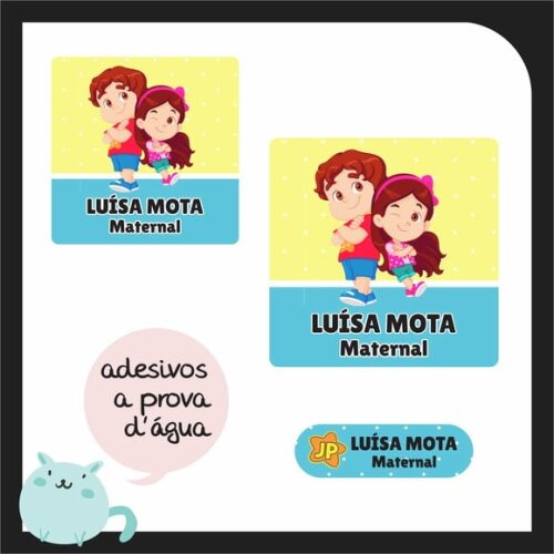 Etiqueta Escolar Maria Clara e Jp - Volta às Aulas