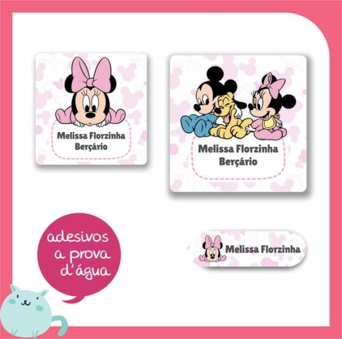 Etiqueta Escolar Minnie Baby - 58 Unidades