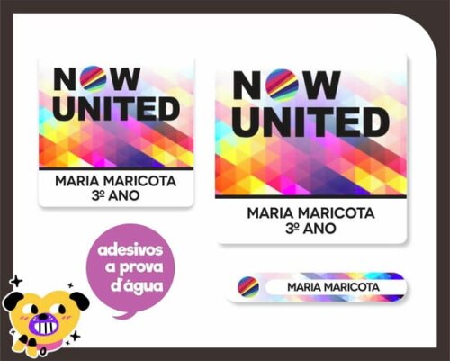 Etiqueta Escolar Now United - 60 Unid