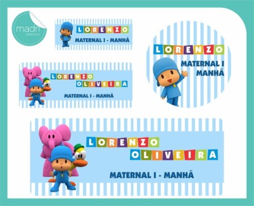 Etiqueta Escolar Pocoyo 100un