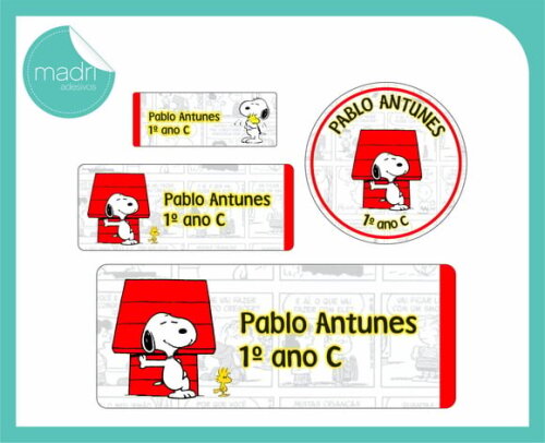 Etiqueta Escolar Snoopy 100un