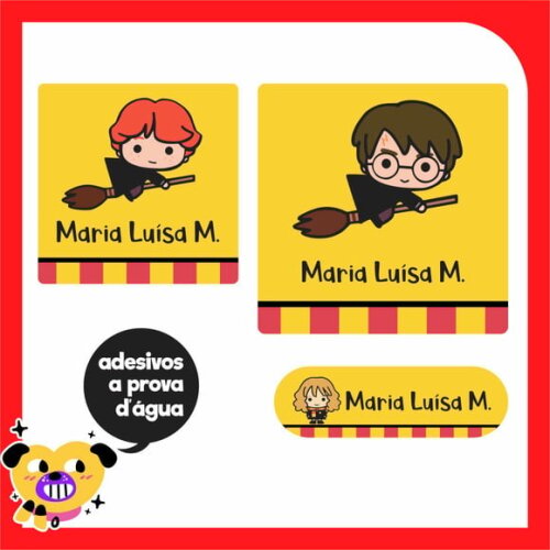 Etiquetas Escolares Harry Potter - 60 Unid