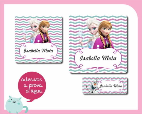 Kit Etiquetas Frozen - 48 Unid - Prova D'água