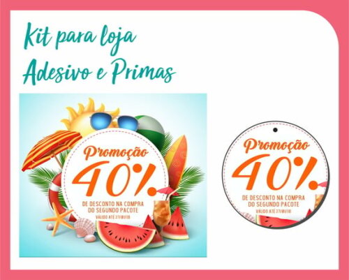 Kit para vitrine - Adesivo + 2 Prismas
