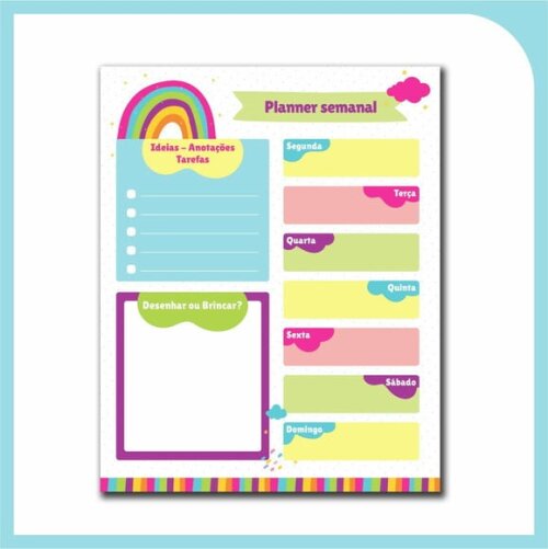 Planner Semanal Magnético - Arco Íris