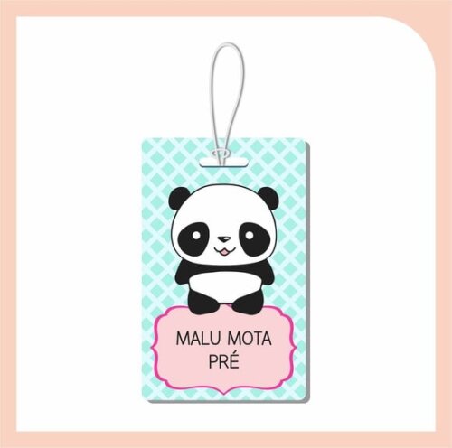 Tag Mochila Panda - Kit c/ 2 Unidades