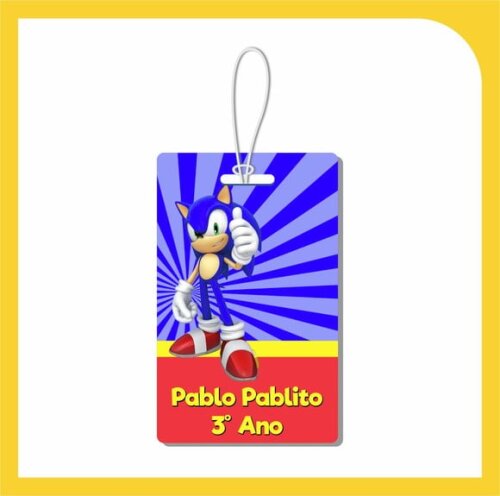 Tag Mochila Sonic - Kit c/ 2 Unidades