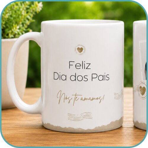 Caneca Personalizada Pai com Fotos e Mensagem - Modelo 2